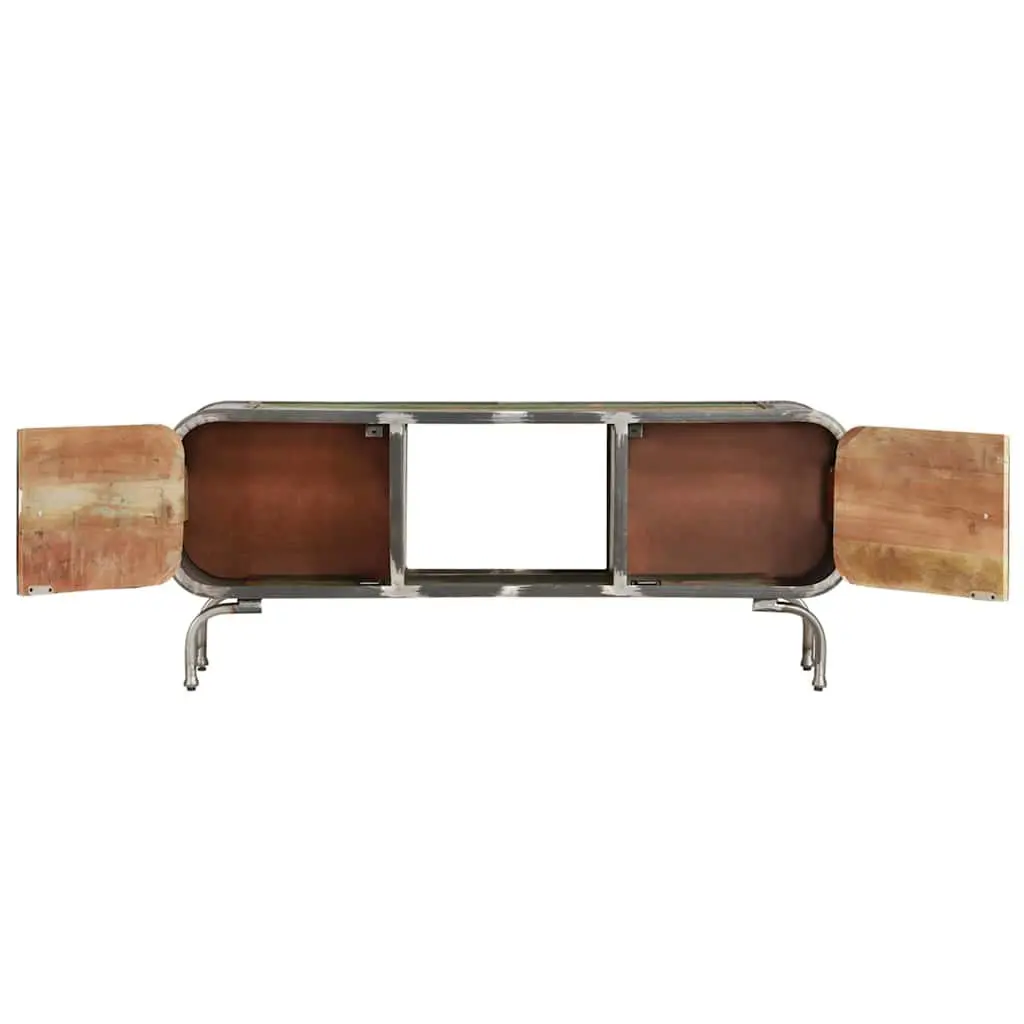TV Cabinet Multicolour 110x30x42cm Solid Wood Reclaimed Storage Unit Doors Shelf