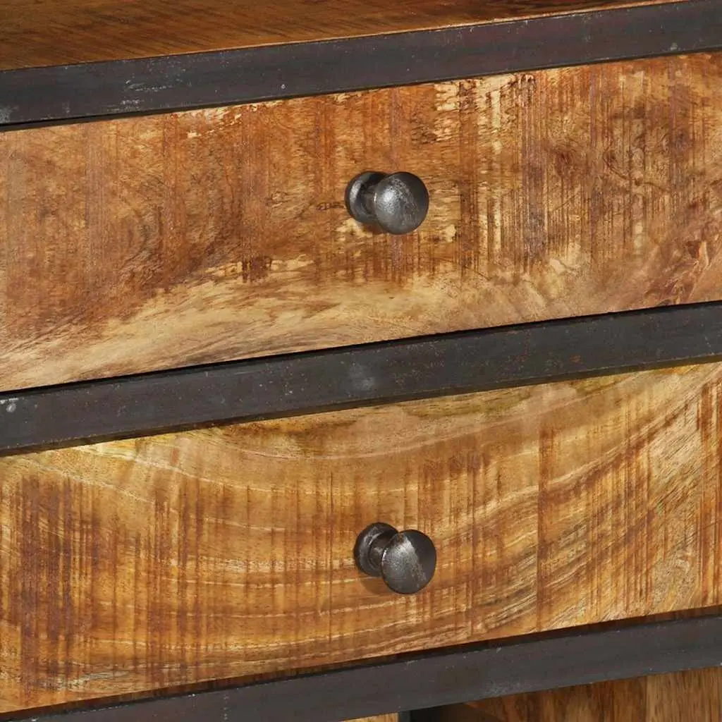 Solid Wood Highboard Storage Cabinet with Drawers