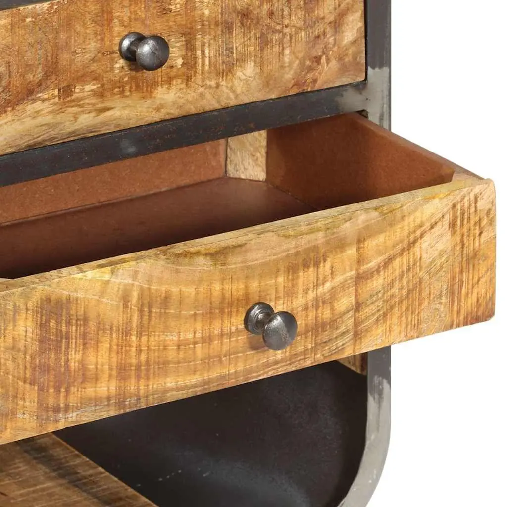 Solid Wood Highboard Storage Cabinet with Drawers