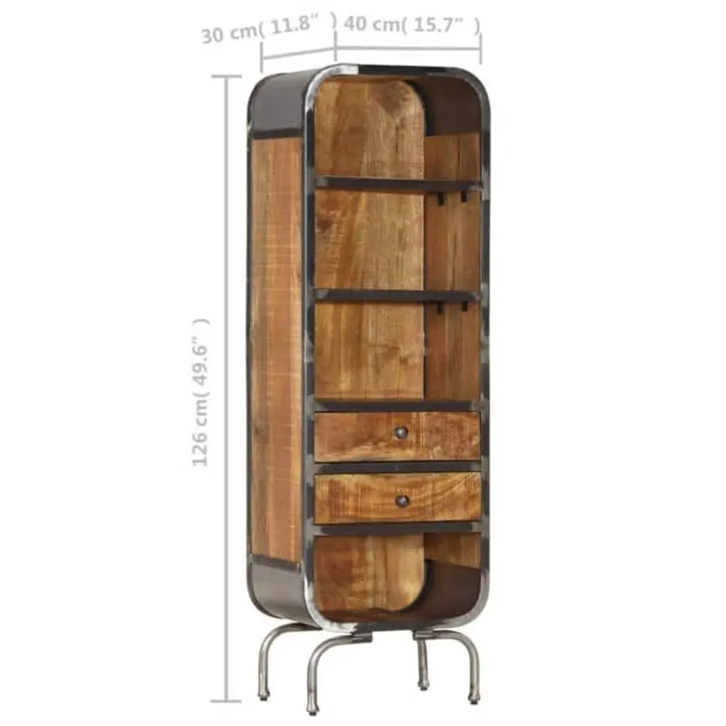 Solid Wood Highboard Storage Cabinet with Drawers
