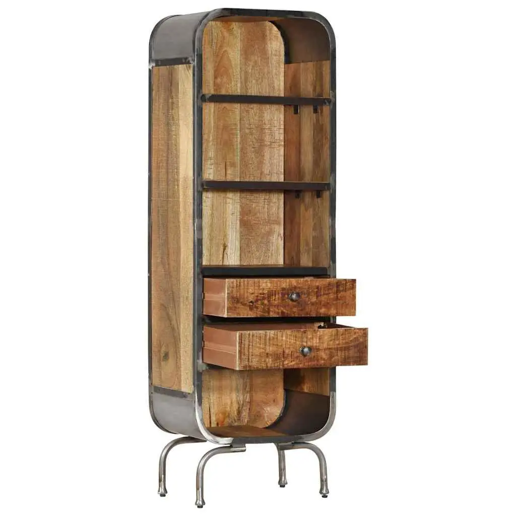 Solid Wood Highboard Storage Cabinet with Drawers