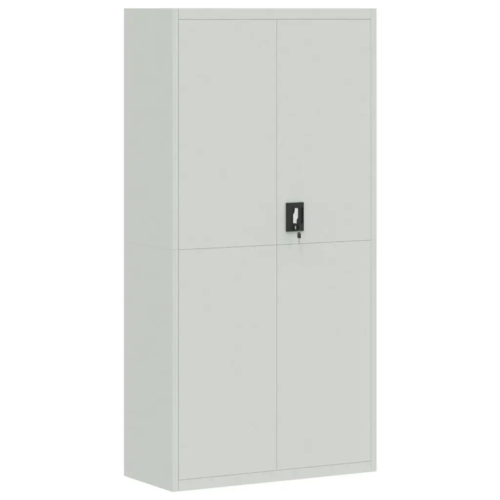 Grey Steel File Cabinet with Lockable Storage