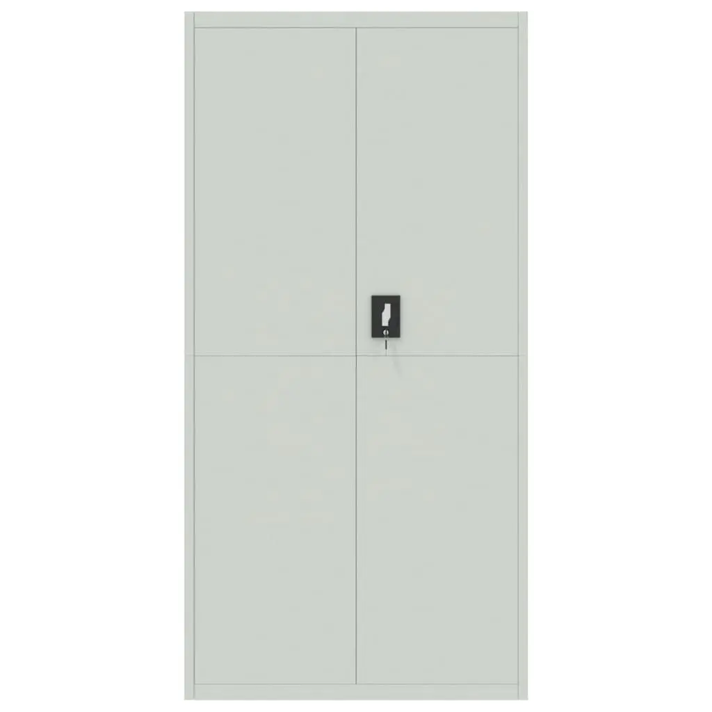 Grey Steel File Cabinet with Lockable Storage