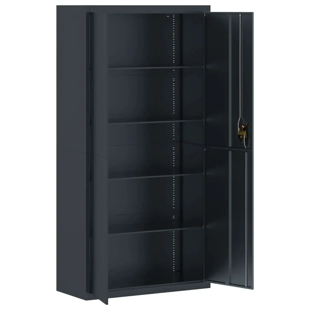 Anthracite File Cabinet with Lockable Storage