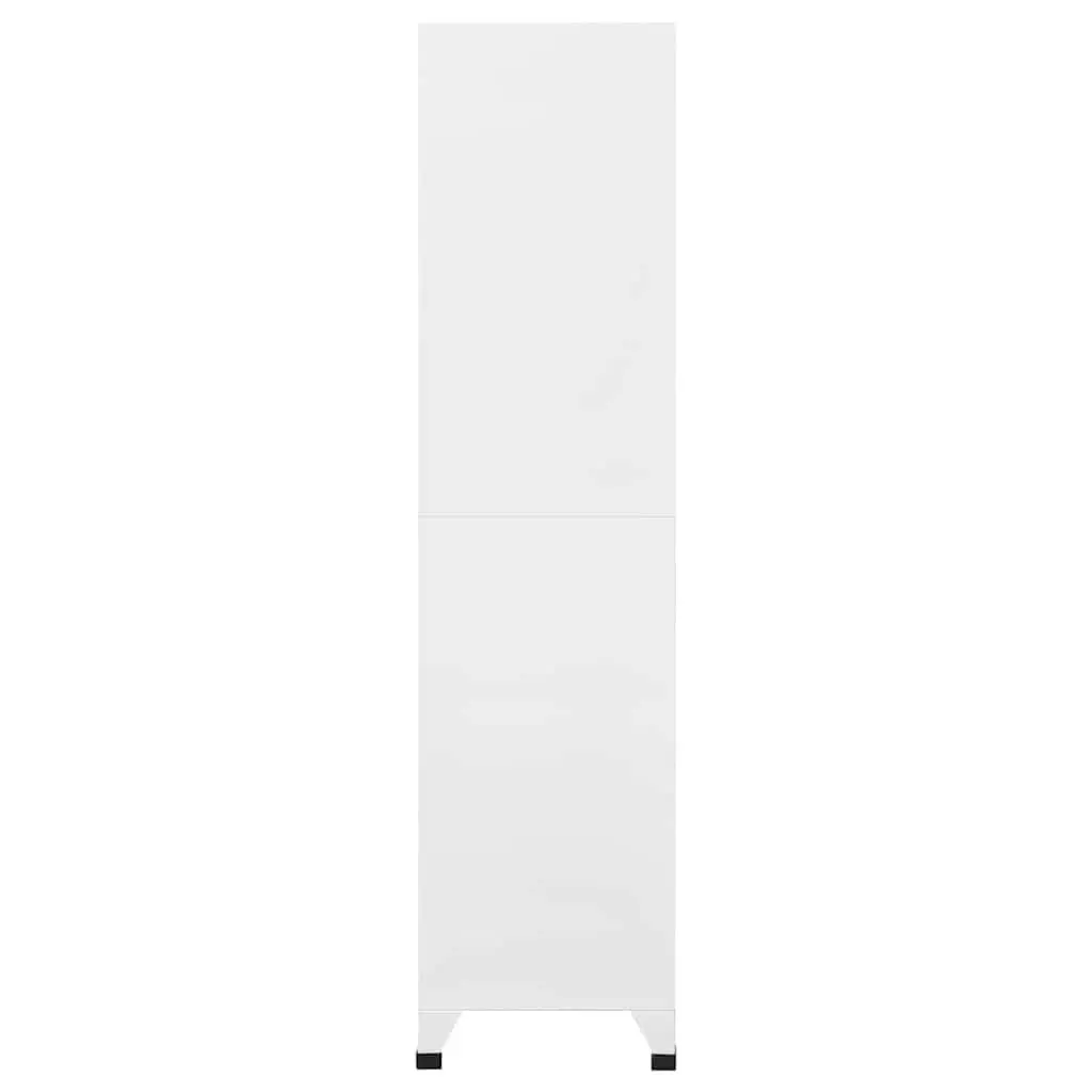 White Steel Locker Cabinet with Lockable Compartments