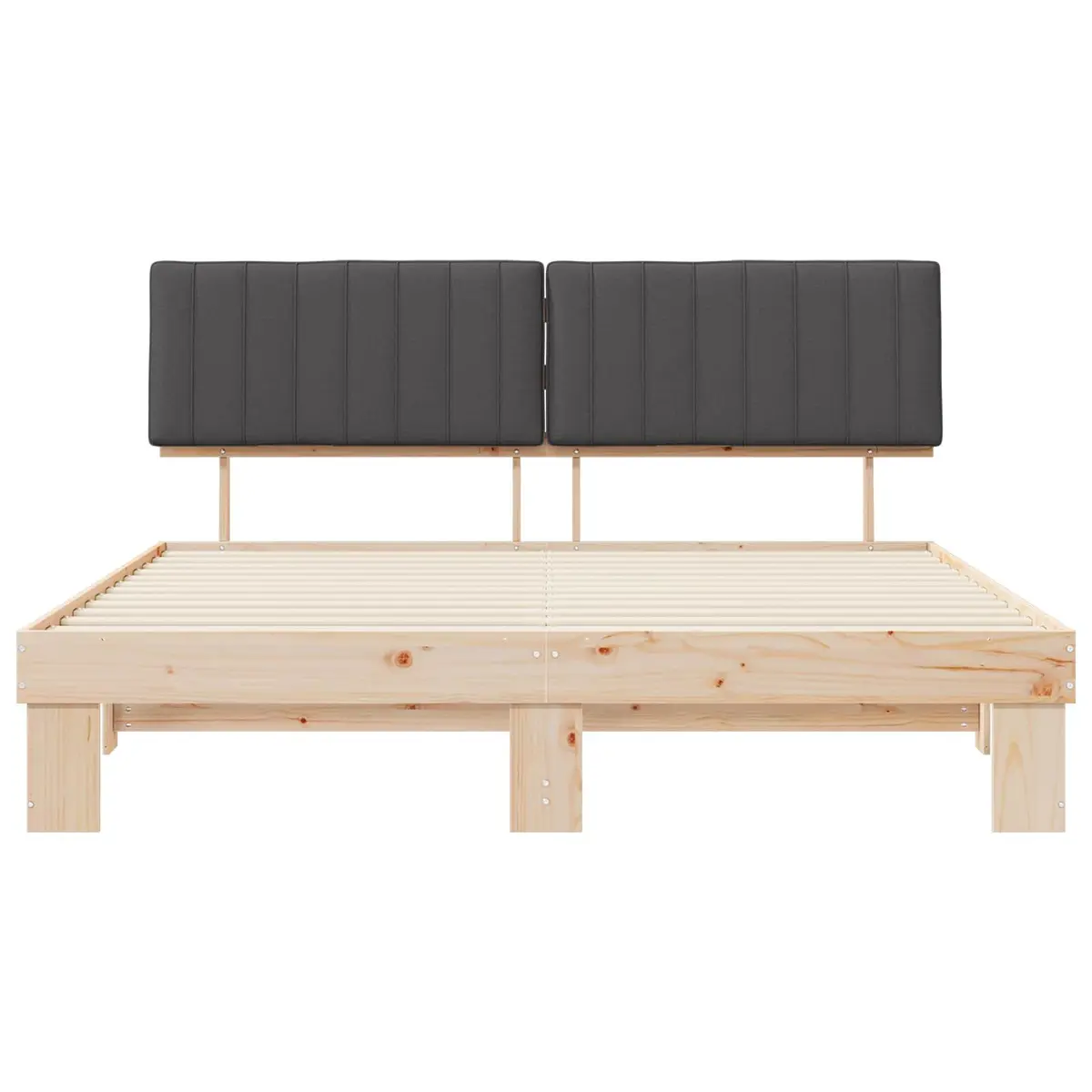 Grey Upholstered Headboard Bed Frame 180 x 200 cm