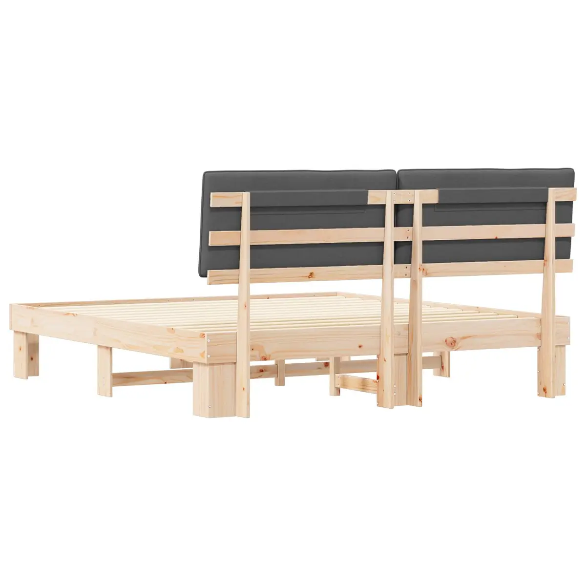 Grey Upholstered Headboard Bed Frame 180 x 200 cm