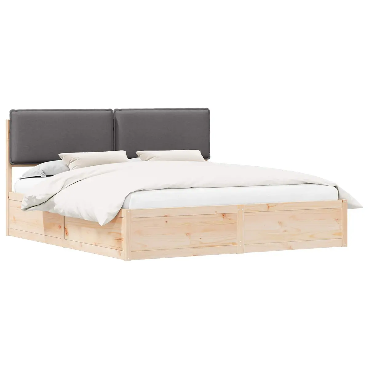 Grey Upholstered Bed Frame 180 x 200 cm