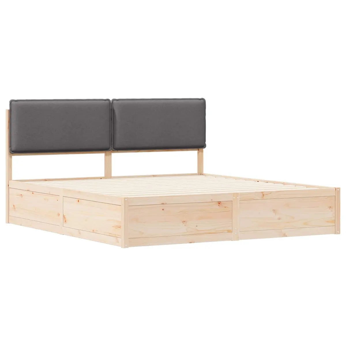 Grey Upholstered Bed Frame 180 x 200 cm