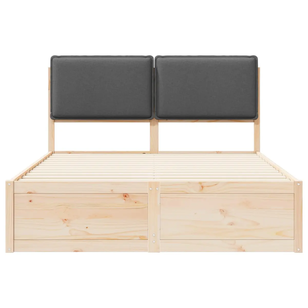 Grey Upholstered Bed Frame 150x200cm with Headboard