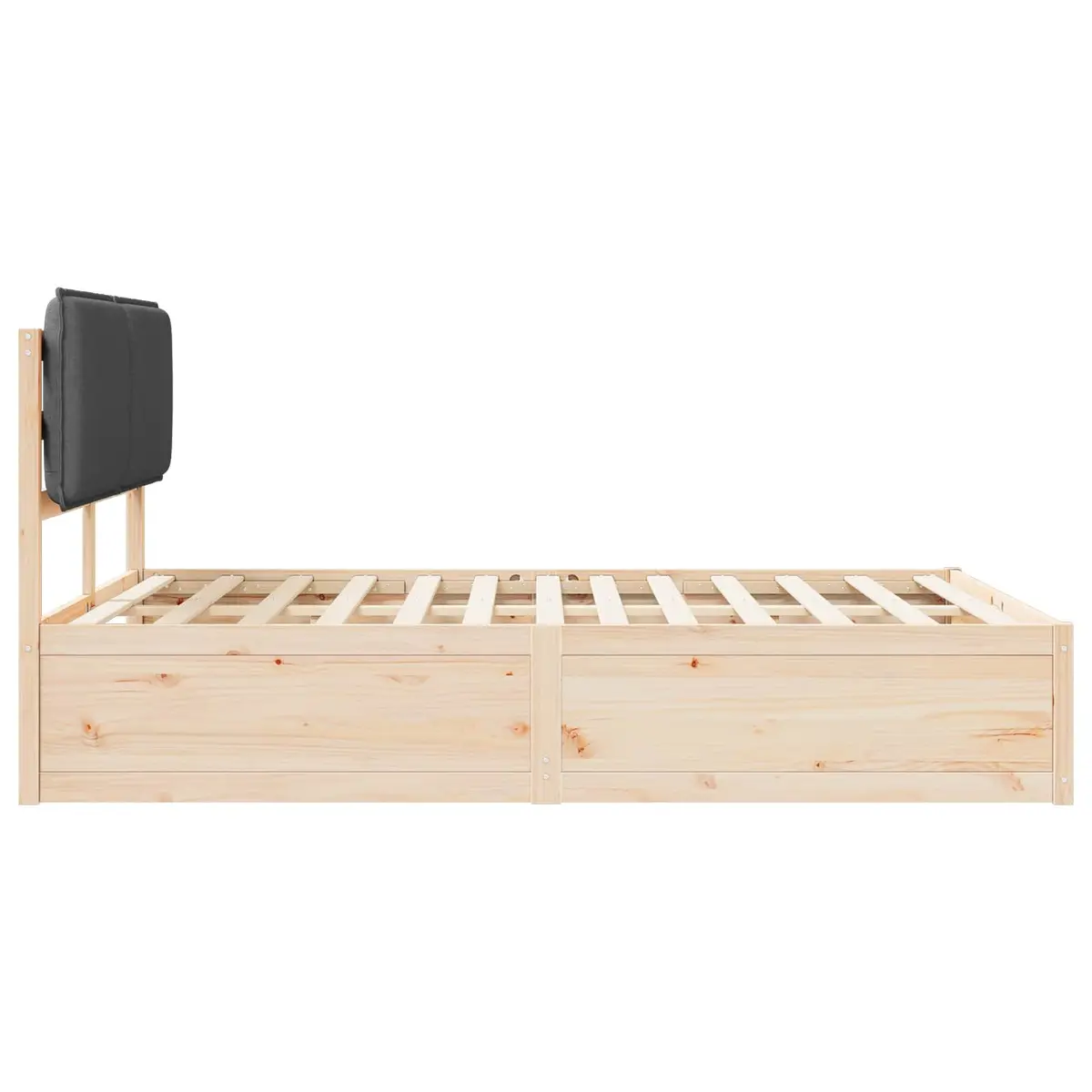 Grey Upholstered Bed Frame 150x200cm with Headboard