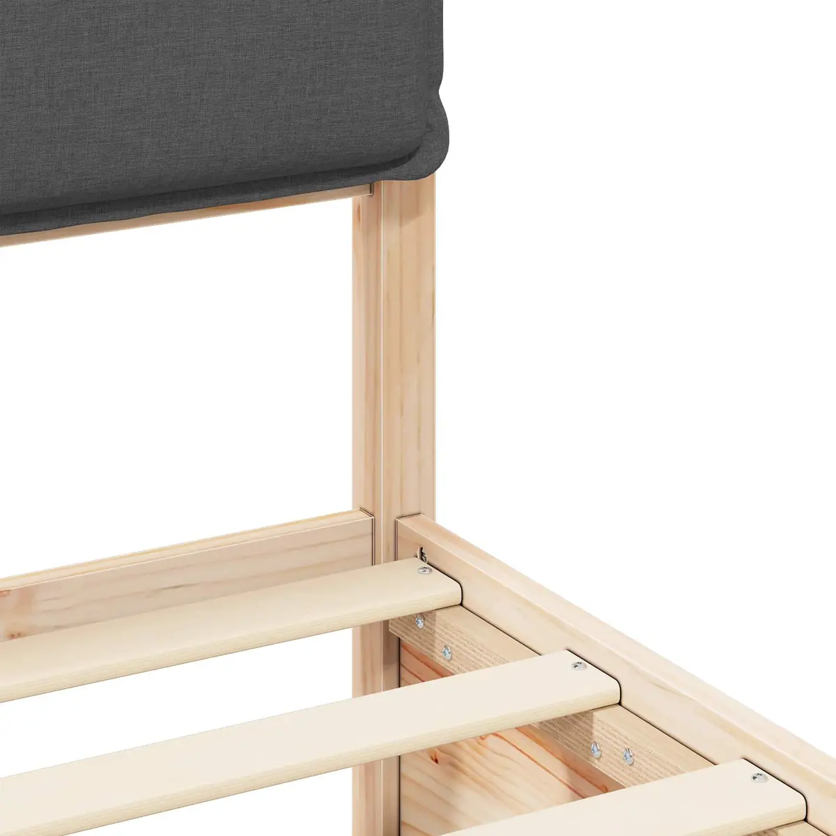 Grey Upholstered Bed Frame 135 x 190 cm