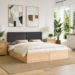 Sturdy Dark Grey Upholstered Bed Frame 180 x 200 cm