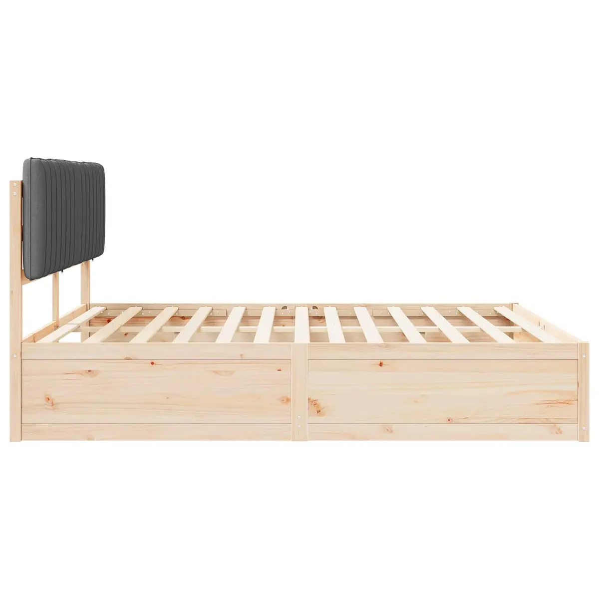 Dark Grey Bed Frame with Upholstered Headboard 180 x 200 cm