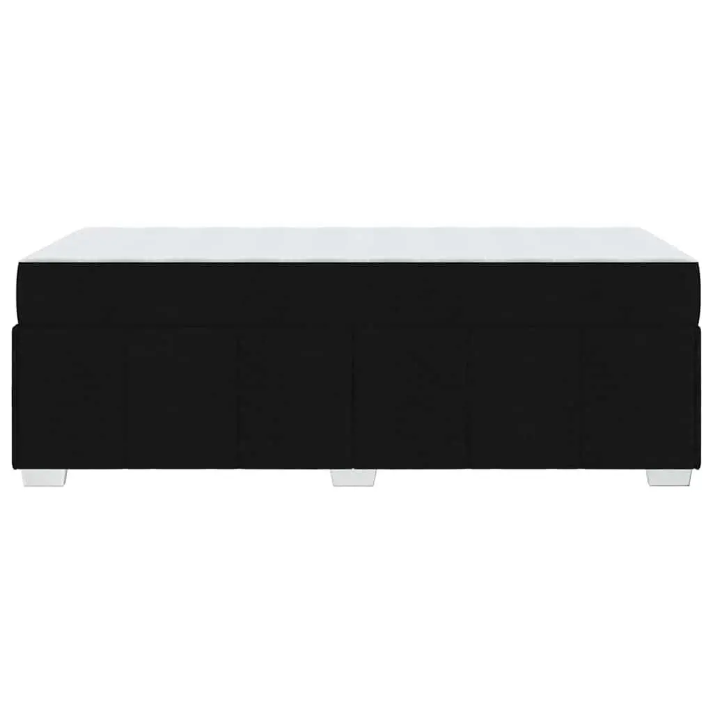 Black Fabric Bed Frame with Medium Firm Mattress 90 x 190 cm