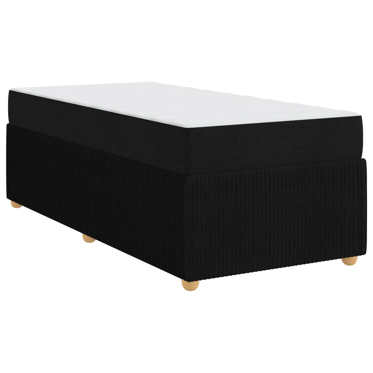 Bed Frame with Mattress Fabric 90 x 190 cm Black