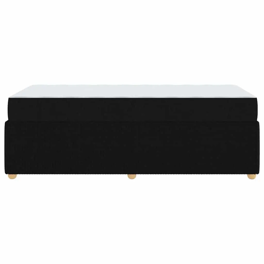 Bed Frame with Mattress Fabric 90 x 190 cm Black