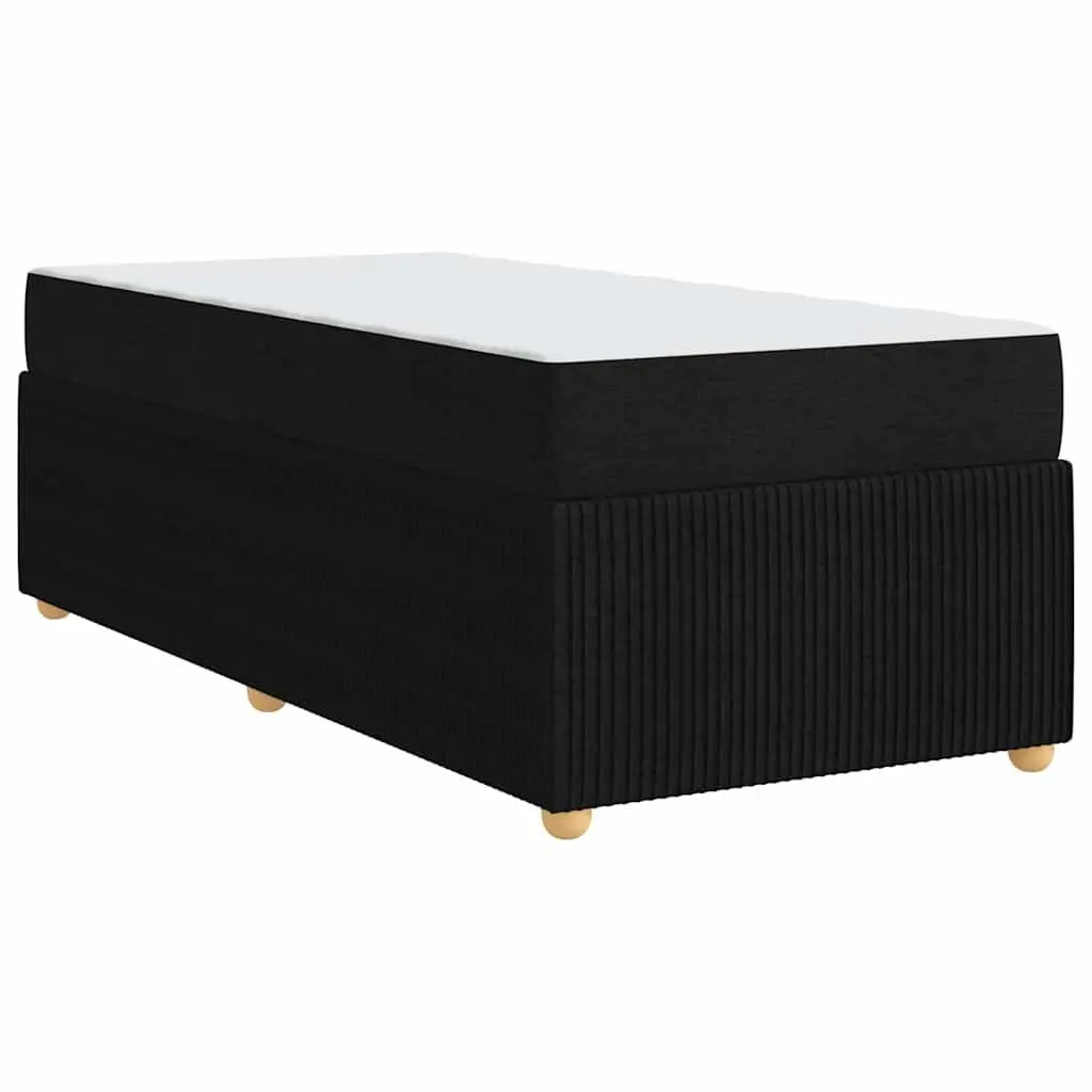 Bed Frame with Mattress Fabric 90 x 190 cm Black
