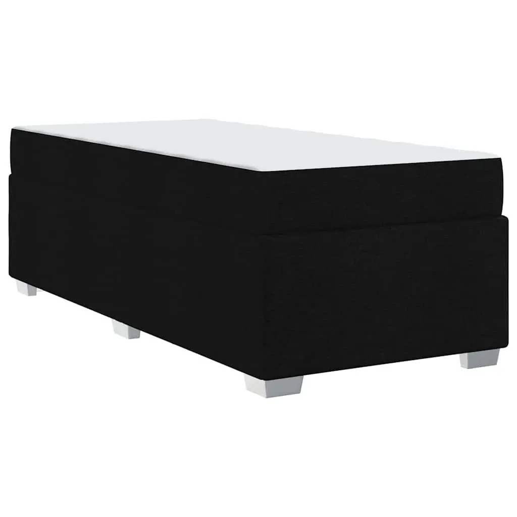 Black Bed Frame with Mattress 90 x 190 cm Fabric Modern Minimalist Design