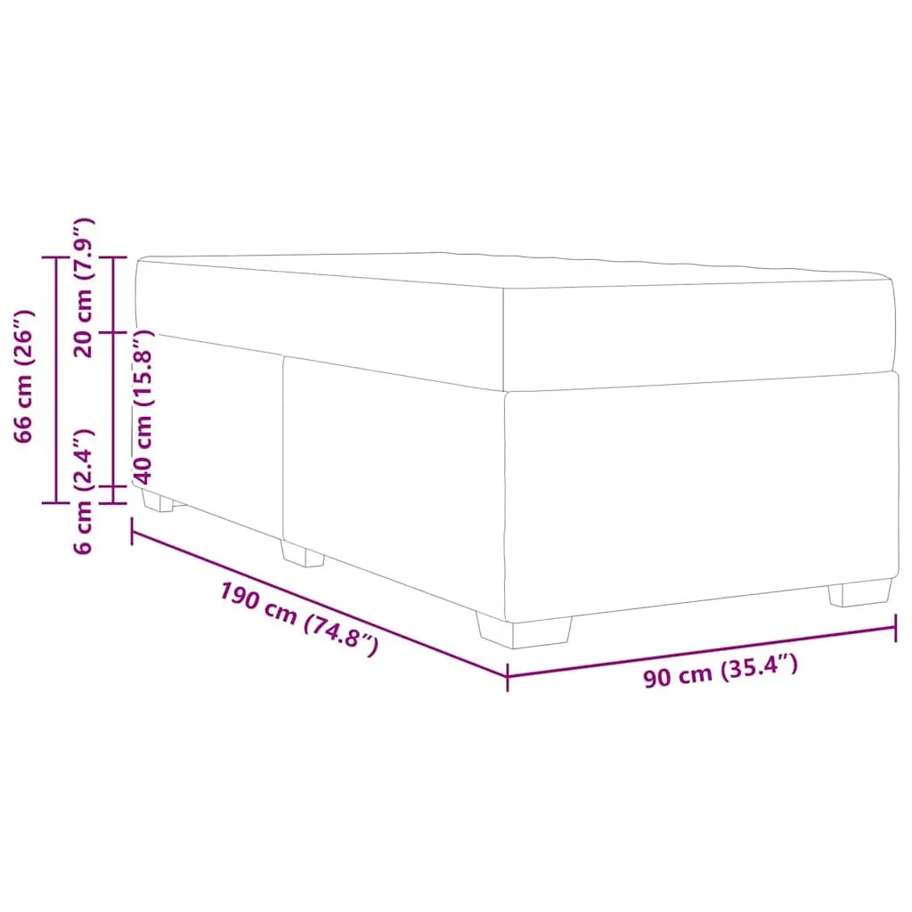 Bed Frame with Mattress Fabric 90 x 190 cm Black