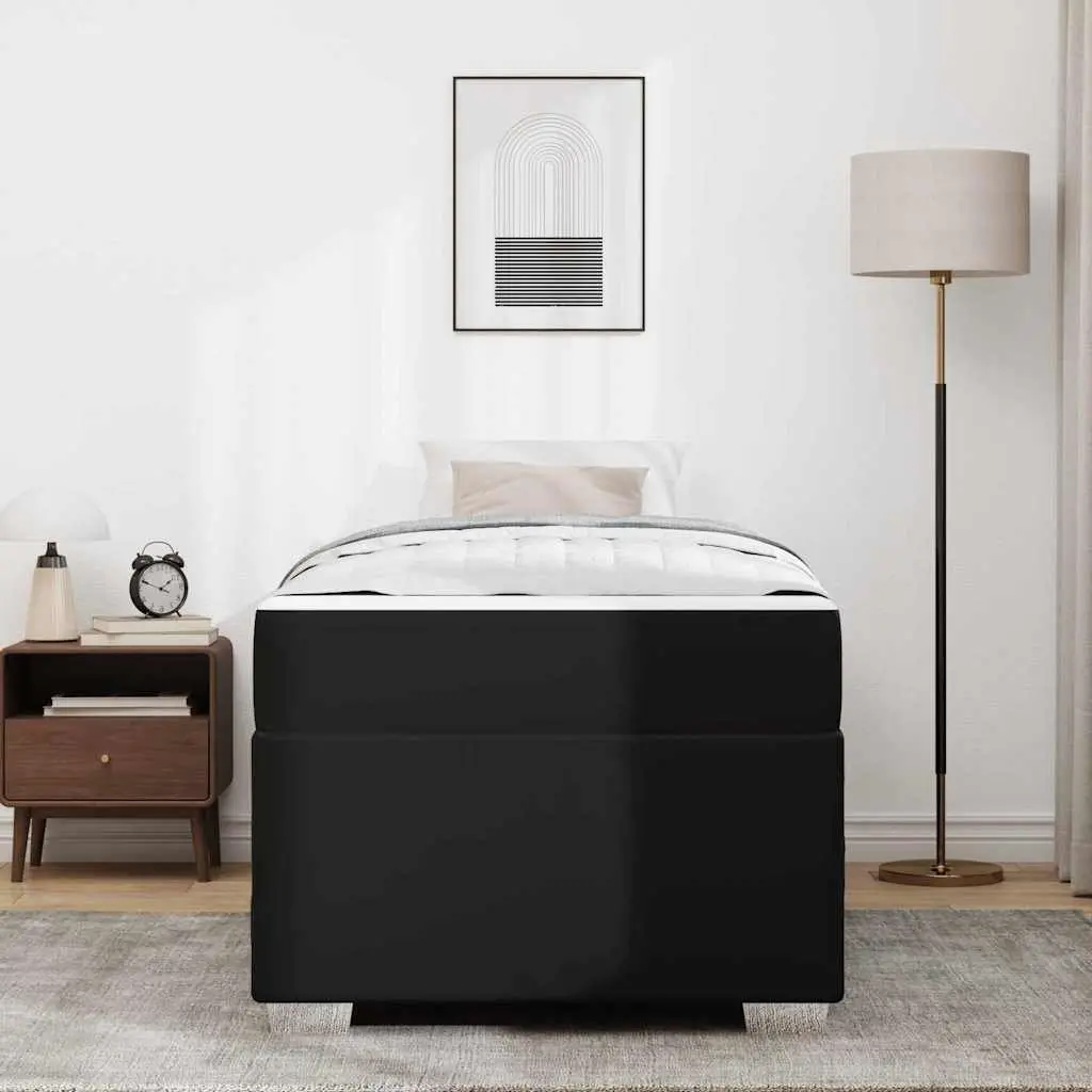 Bed Frame with Mattress Fabric 90 x 190 cm Black