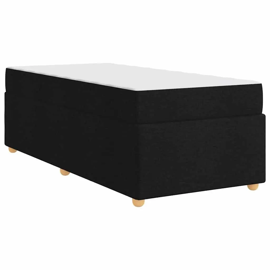 Engineered Black Bed Frame with Mattress 90 x 190 cm