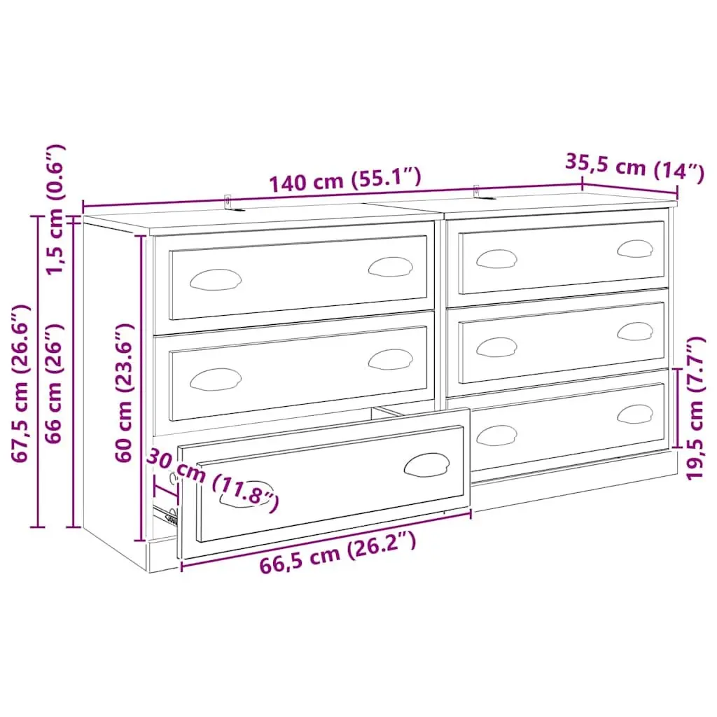 Black Modern Sideboard Storage Cabinet in Engineered Wood