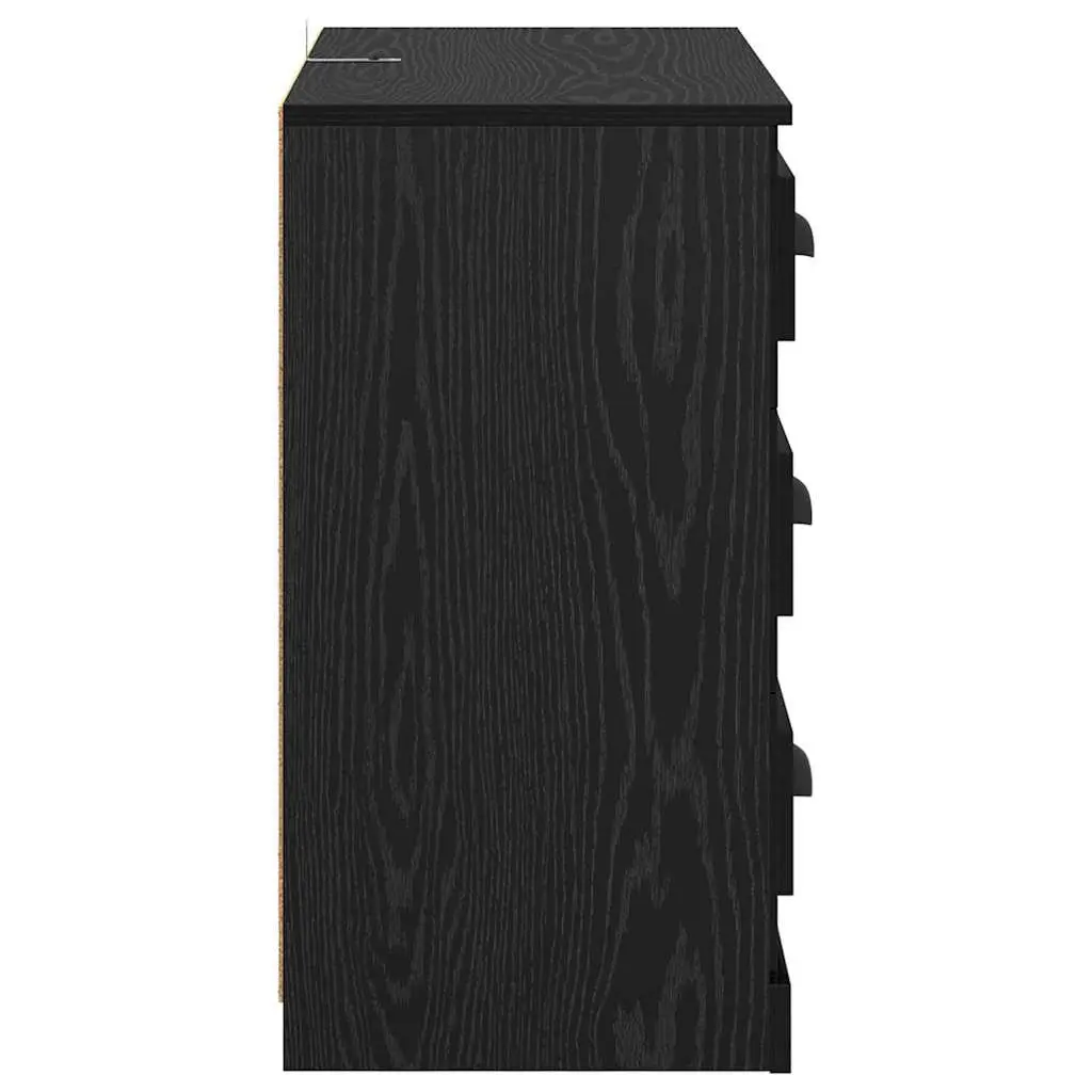 Sideboards Engineered Wood 70 x 35.5 x 67.5 cm Black Set 2 pcs