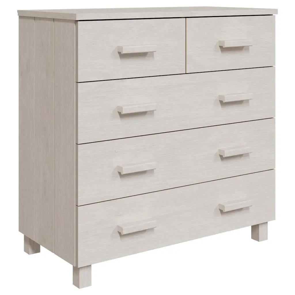 White Wooden Sideboard with 5 Drawers