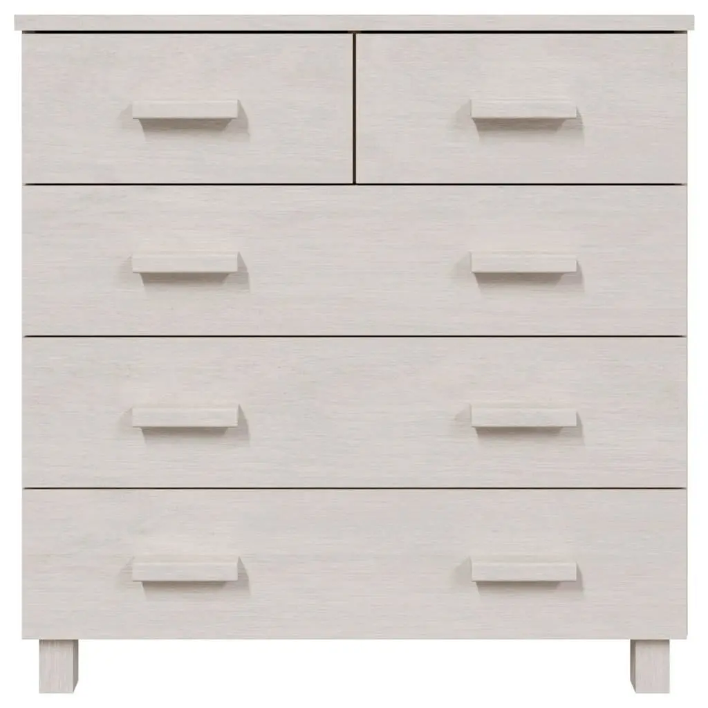 White Wooden Sideboard with 5 Drawers