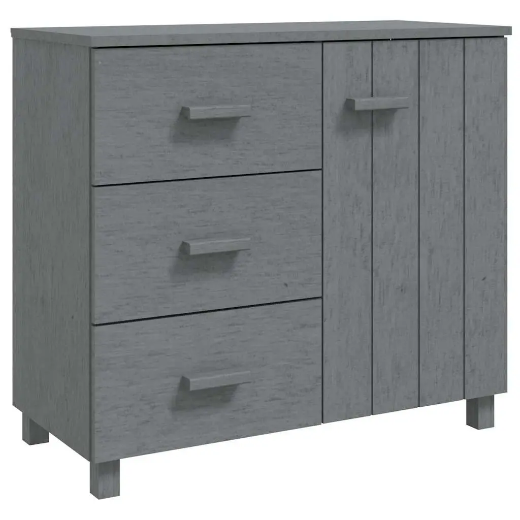 Grey Solid Pinewood Sideboard with Drawers