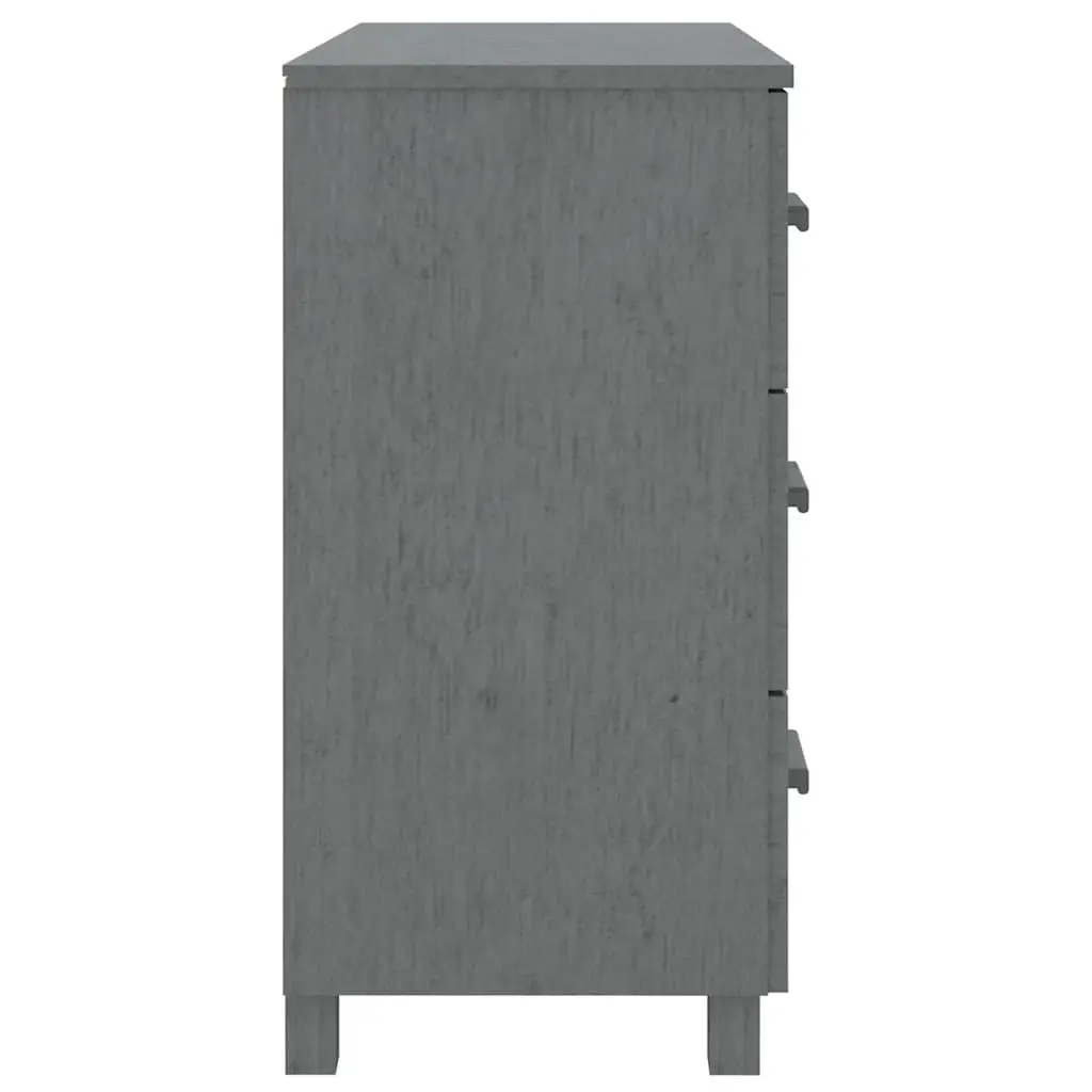 Grey Solid Pinewood Sideboard with Drawers