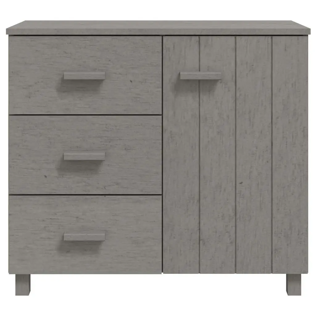 Solid Pinewood Grey Sideboard with Sliding Drawers