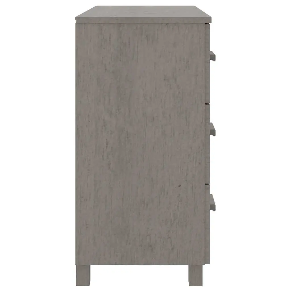 Solid Pinewood Grey Sideboard with Sliding Drawers