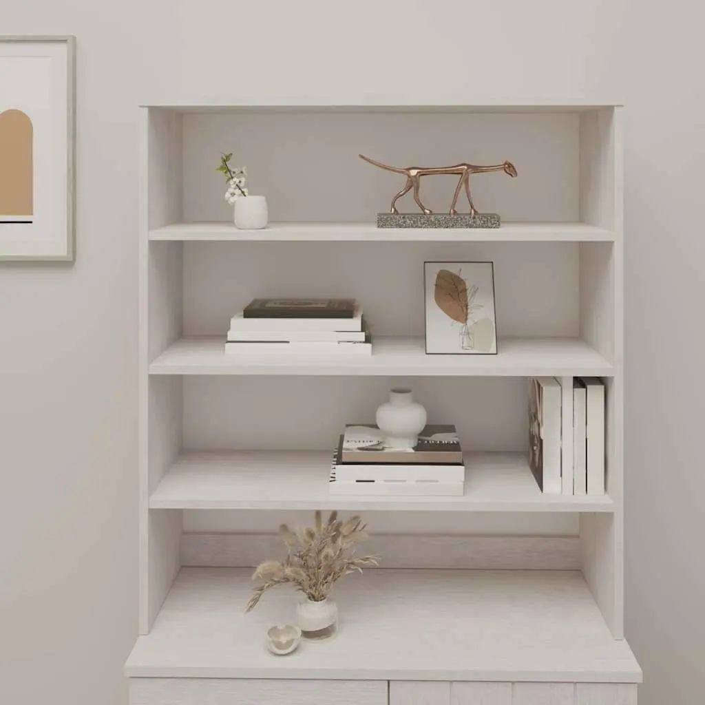 Solid Pine Highboard Top Sideboard Cabinet in White