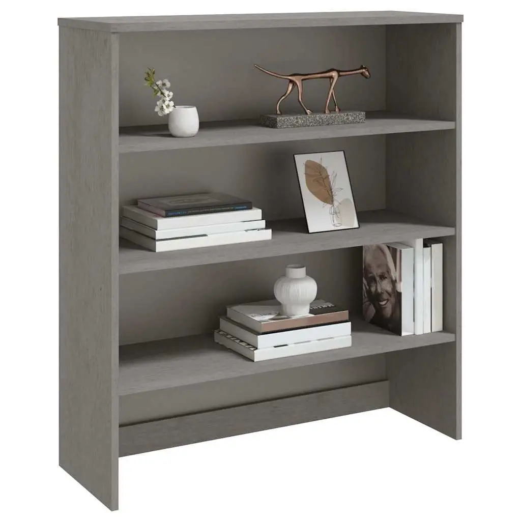Grey Solid Wood Highboard Storage Unit 90x30x100cm