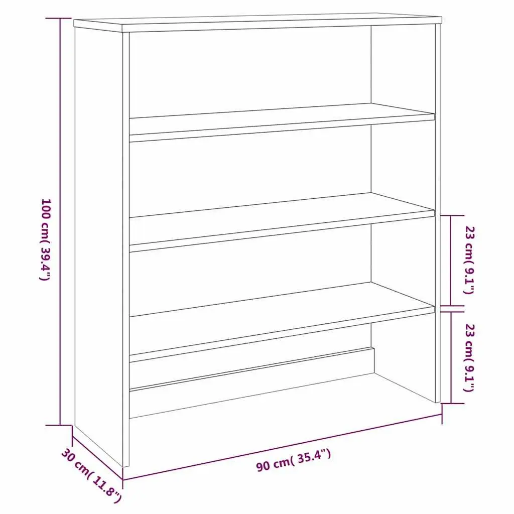 Grey Solid Wood Highboard Storage Unit 90x30x100cm
