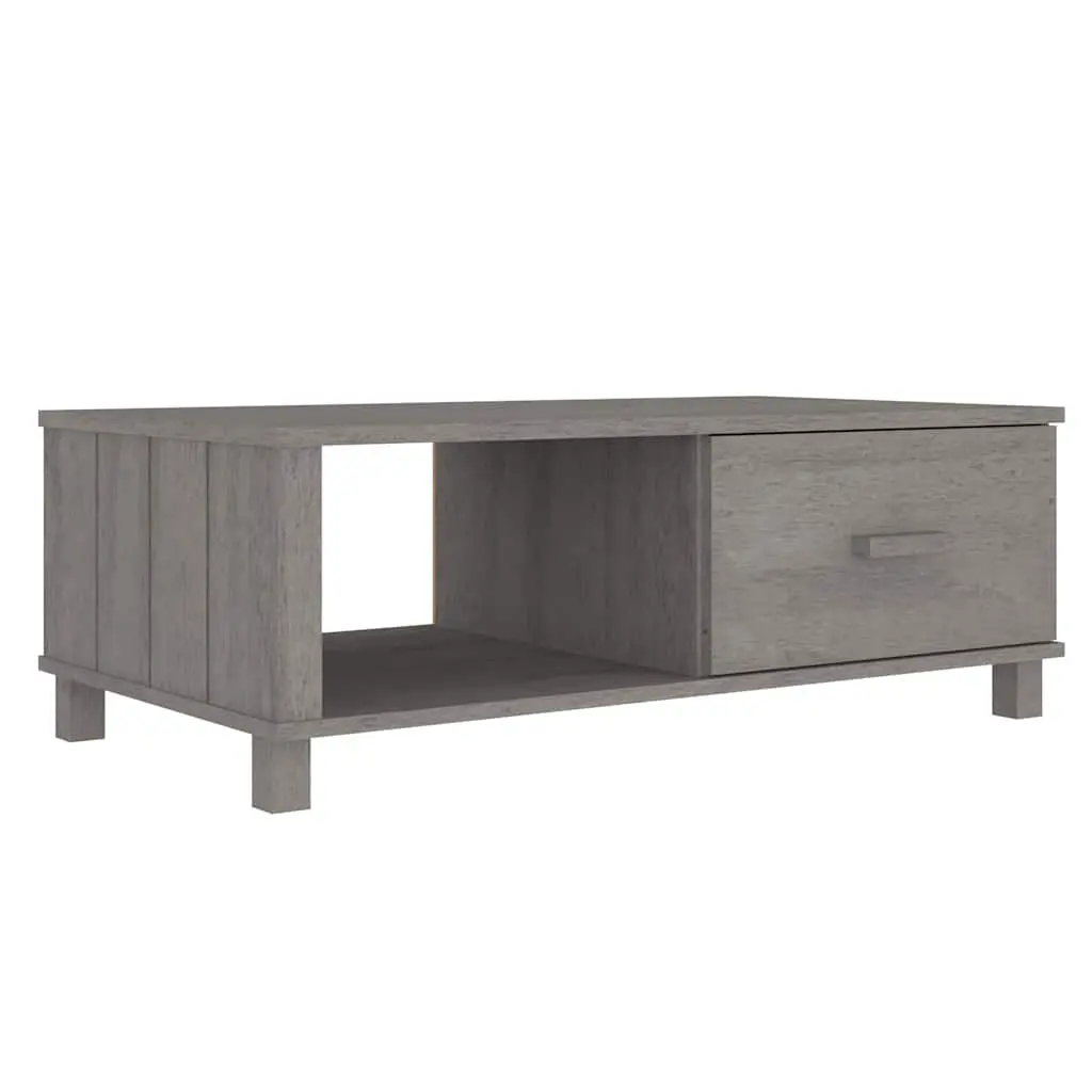 Wooden Coffee Table Solid Pinewood 100 x 55 x 35 cm Grey