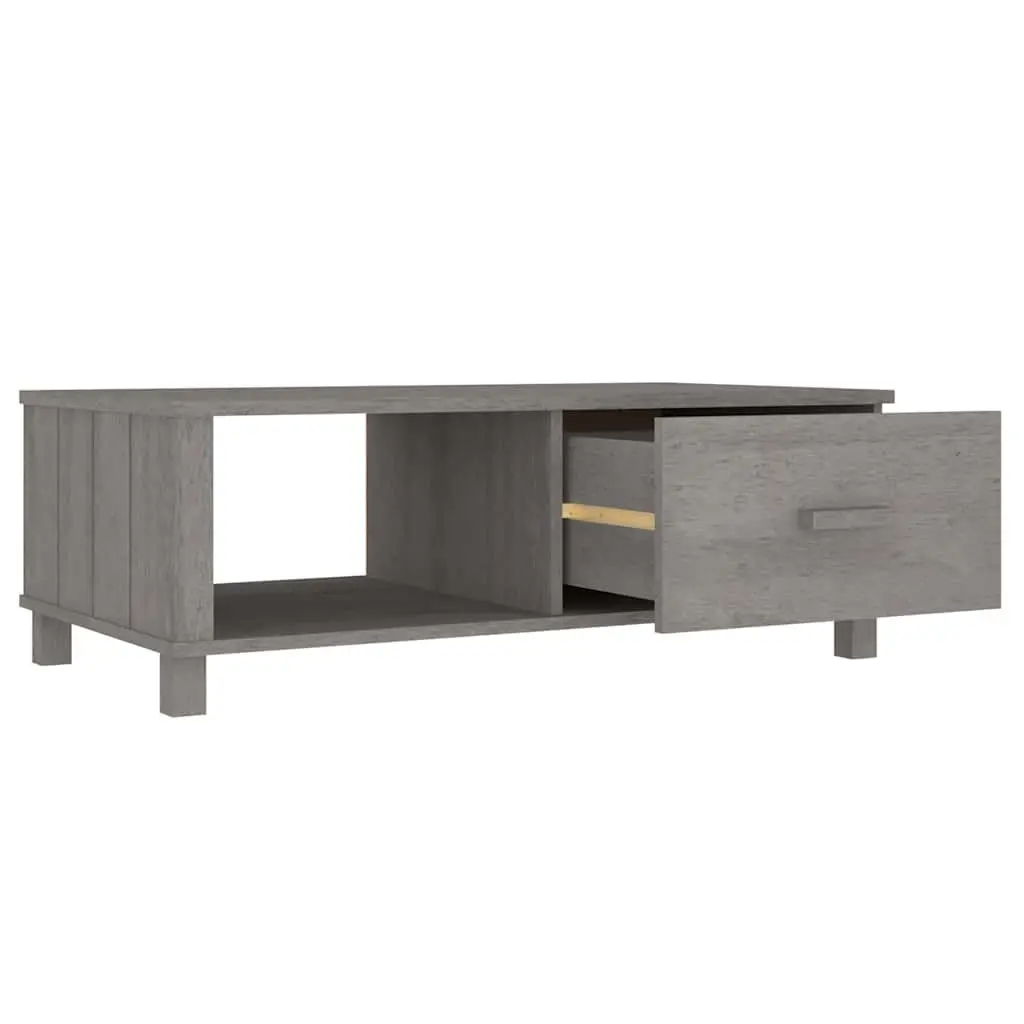 Wooden Coffee Table Solid Pinewood 100 x 55 x 35 cm Grey