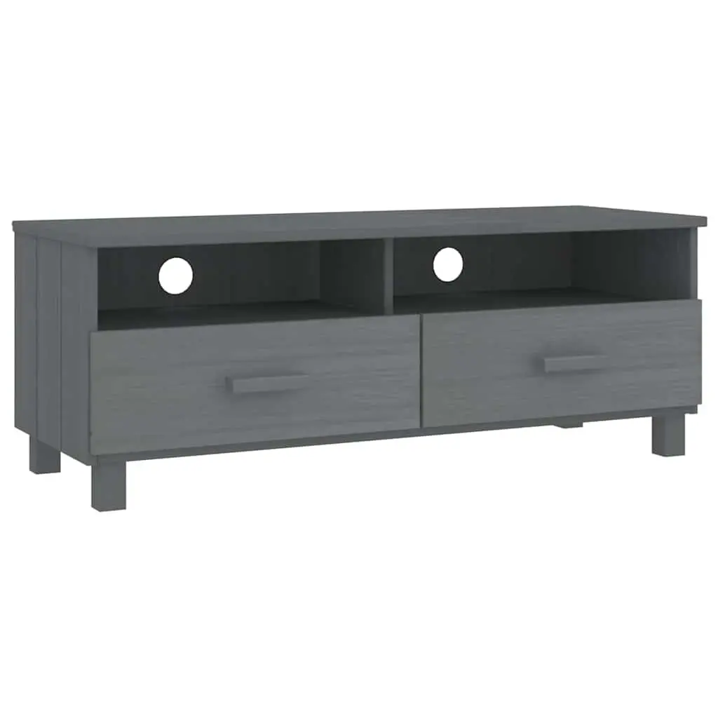 Grey Wooden TV Cabinet with Durable Sliding Drawers