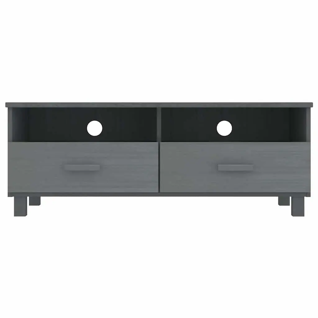 Grey Wooden TV Cabinet with Durable Sliding Drawers