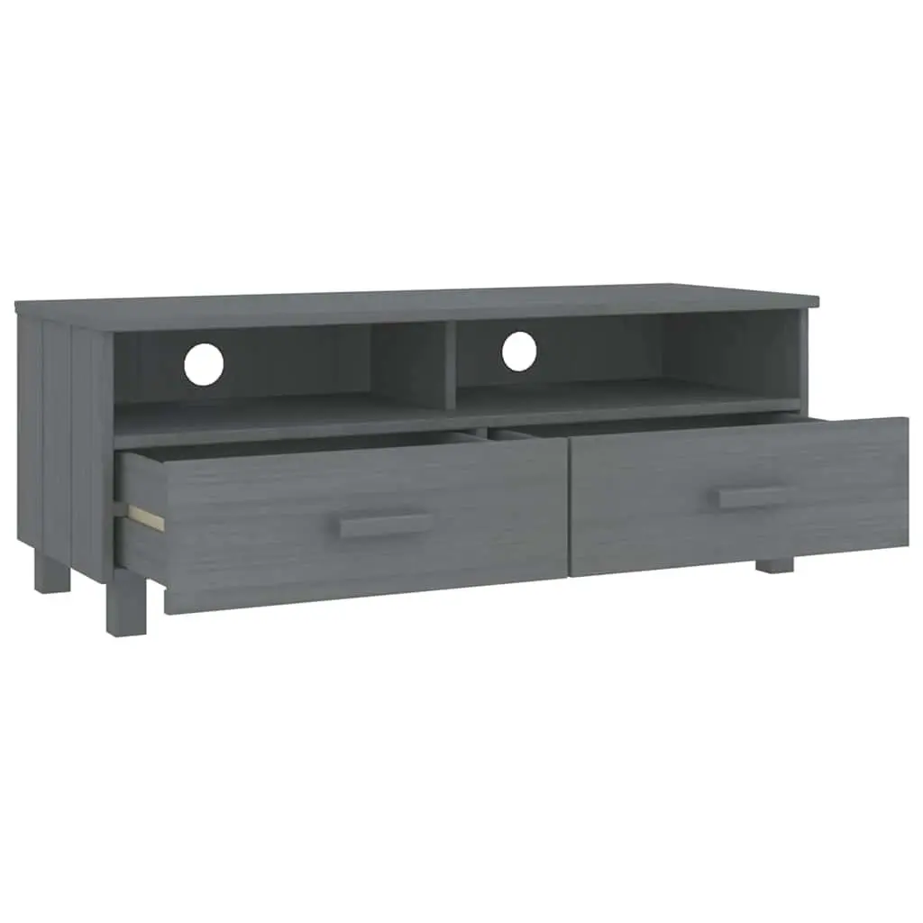 Grey Wooden TV Cabinet with Durable Sliding Drawers