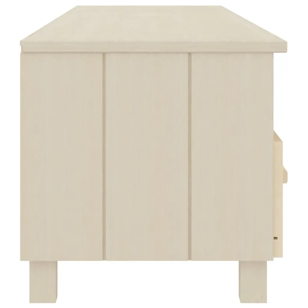 TV Cabinet Solid Wood Pine Brown 158L x 40W x 40H cm Storage Unit Sliding Drawers Compartments