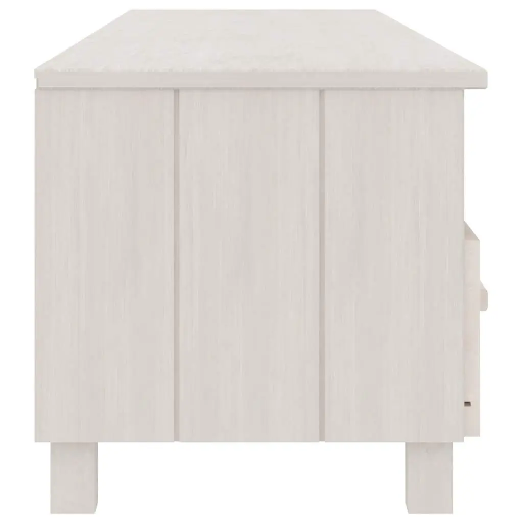 White TV Cabinet with 3 Drawers and Compartments