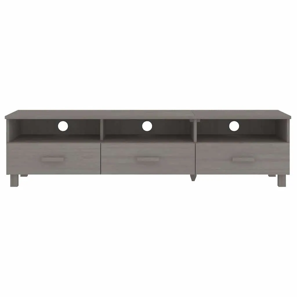 Grey Solid Wood Pine TV Cabinet with Drawers