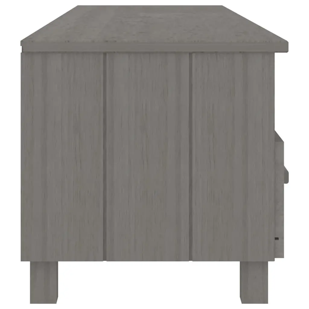 Grey Solid Wood Pine TV Cabinet with Drawers