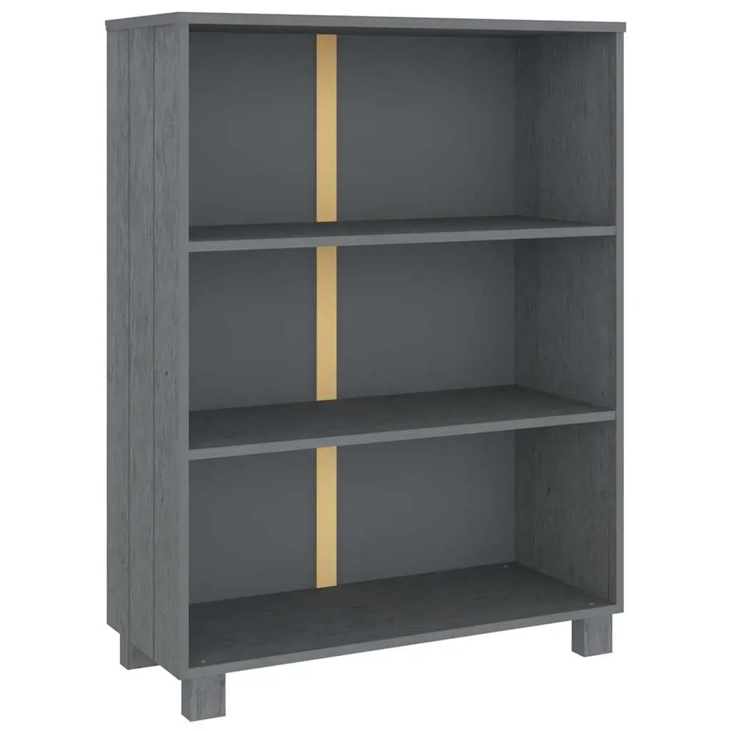 Grey Solid Wood Pine Book Cabinet 85x35x112cm