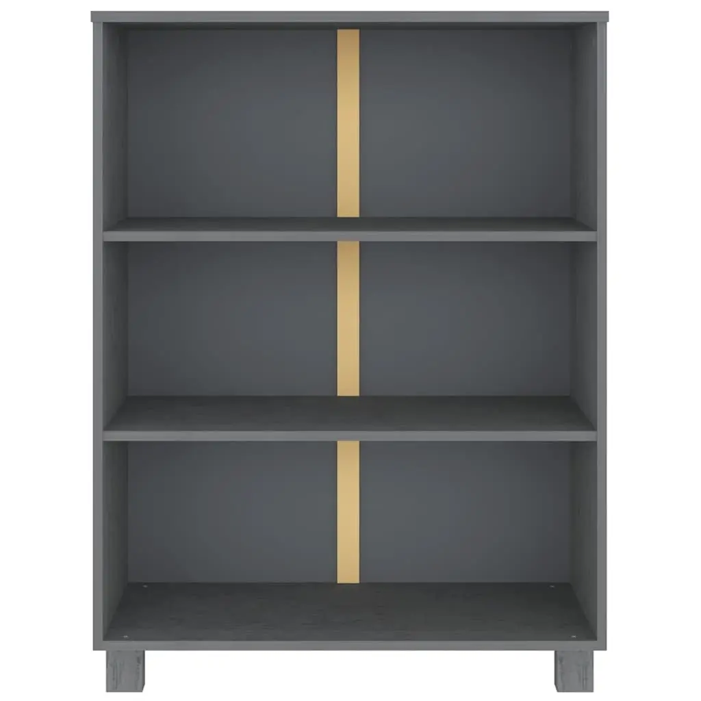 Grey Solid Wood Pine Book Cabinet 85x35x112cm