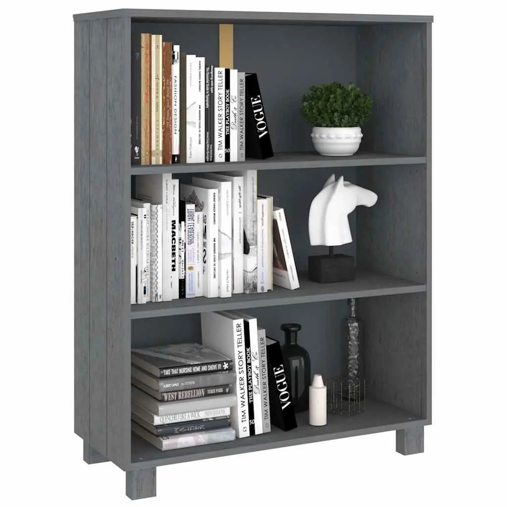 Grey Solid Wood Pine Book Cabinet 85x35x112cm