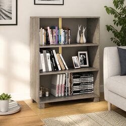 Light Grey 3-Shelf Book Cabinet 85x35x112cm